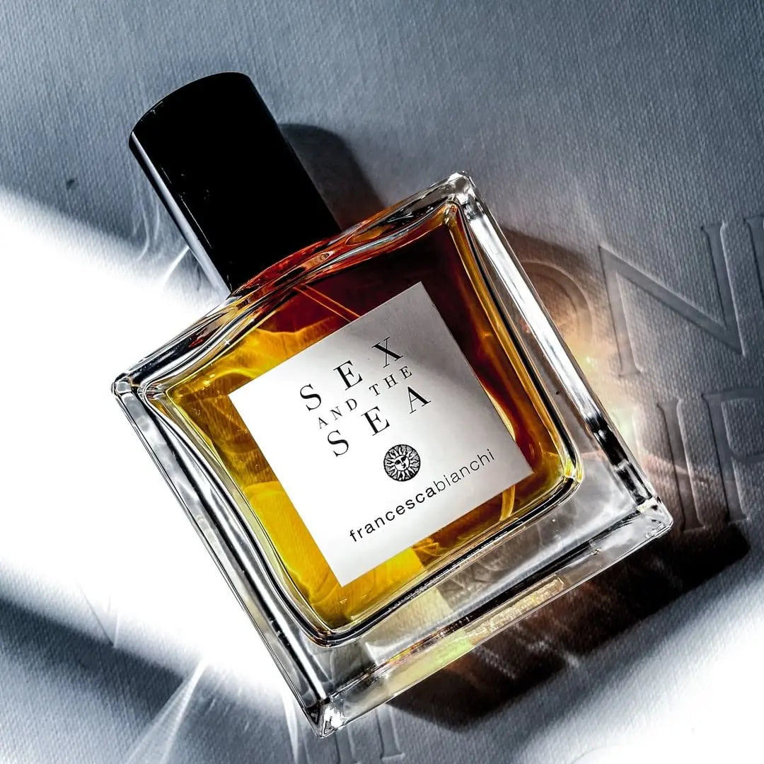 Francesca Bianchi Sex and the Sea Extrait de Parfum in a clear bottle with a black cap