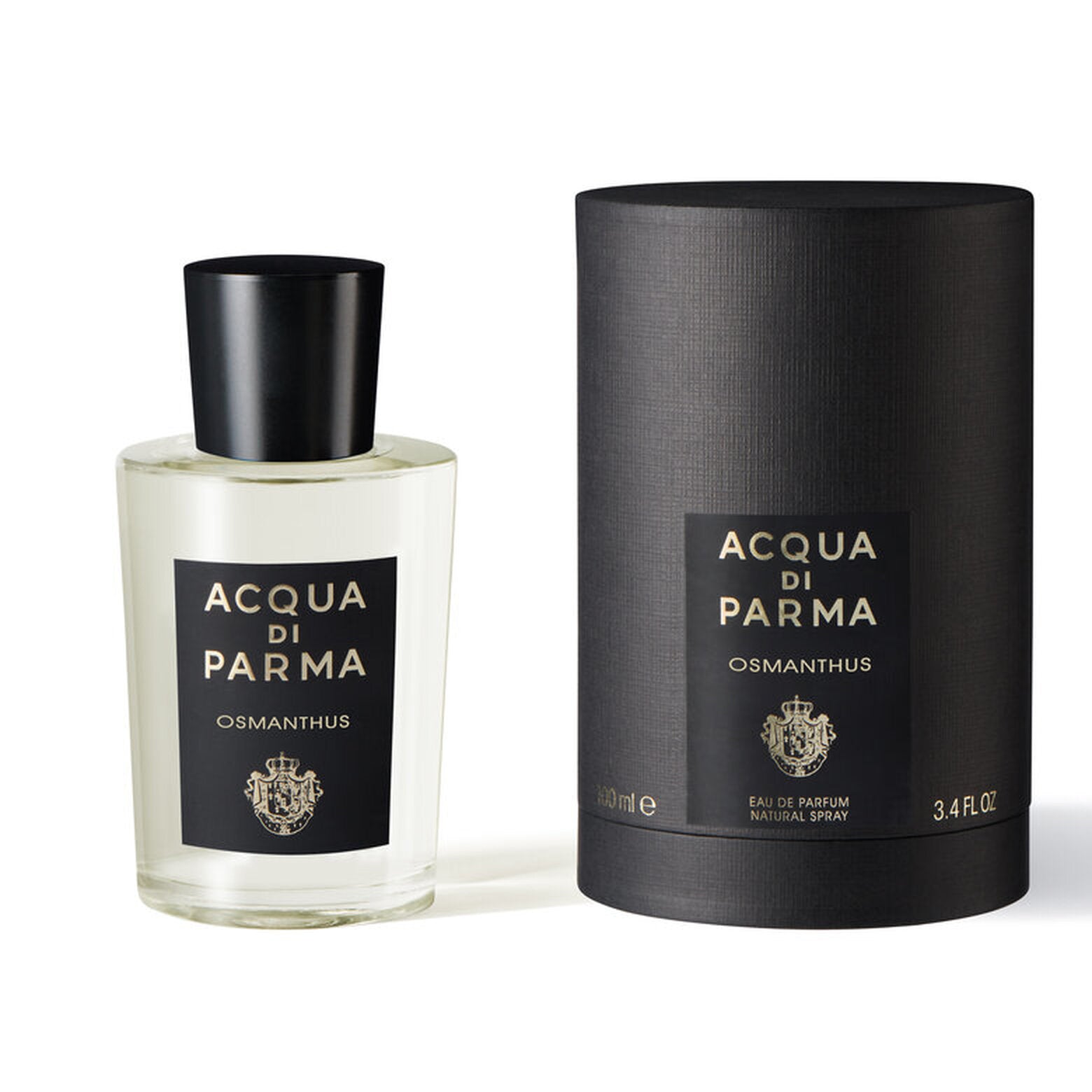 Acqua di Parma Osmanthus Eau de Parfum bottle and box showcasing elegant design and floral scent