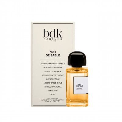 BDK Parfums Nuit De Sable Eau de Parfum bottle with packaging in elegant beige and black design