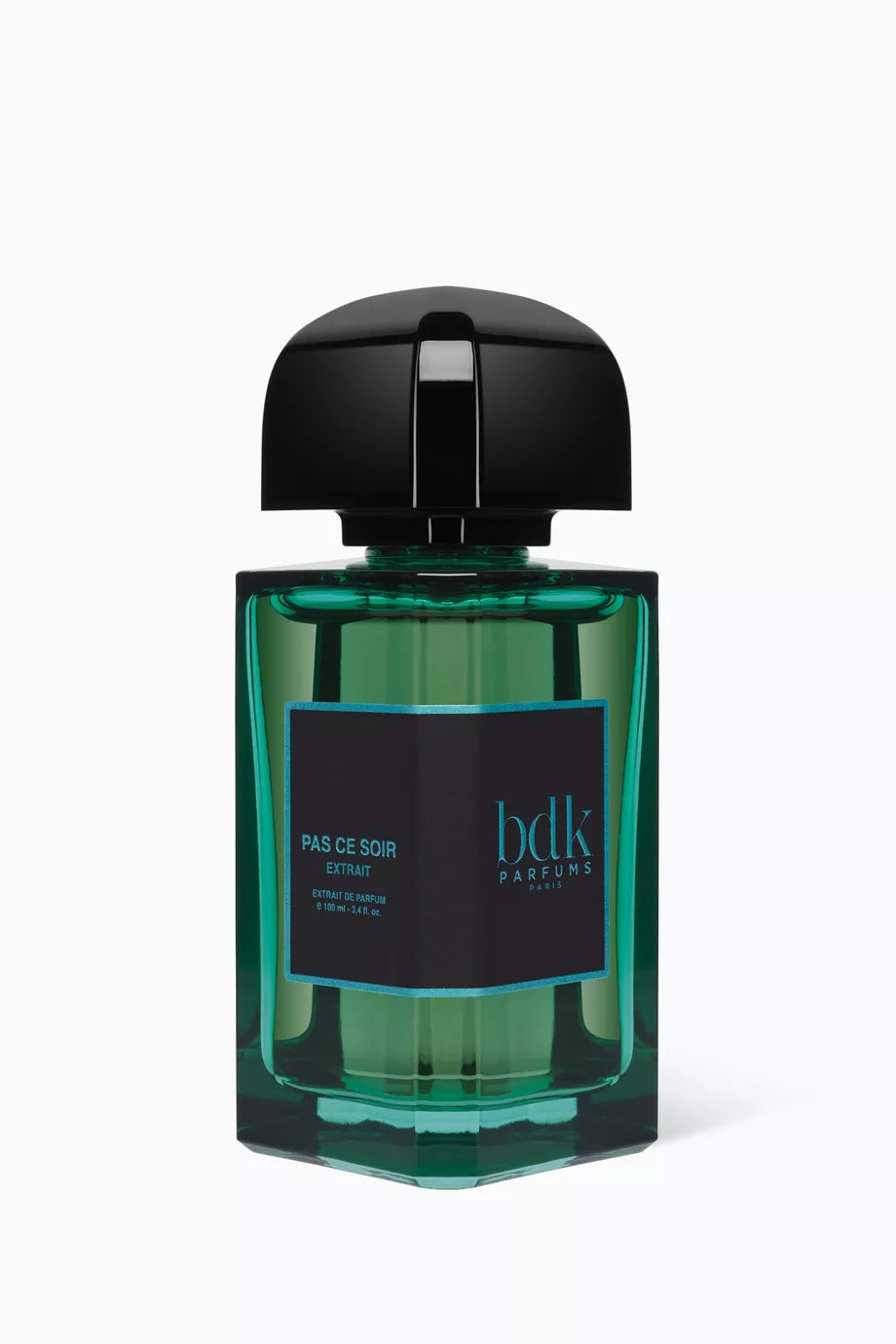 BDK Parfums Bdk Pas Ce Soir Extrait perfume in a green glass bottle with black cap