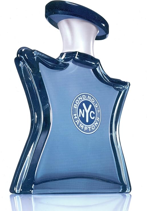 Bond No 9 Hamptons 100ml perfume bottle in blue star-shaped design on beach sand background