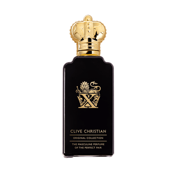 Clive Christian original collection X masculine fragrance black bottle with gold crown cap