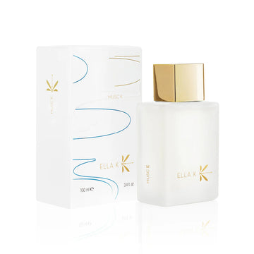 Ella K Musc Eau de Parfum 100ml in sleek bottle with gold accents and elegant packaging