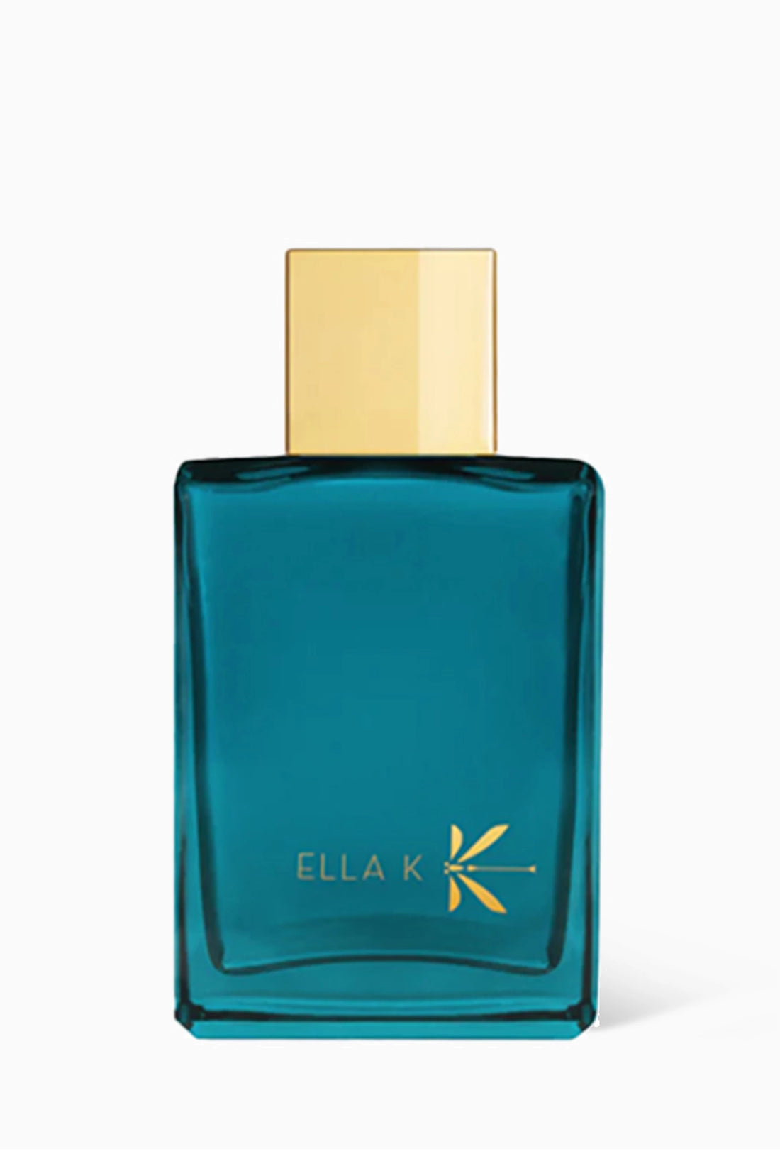 ELLA K orchid perfume 100ml in a teal rectangular bottle with gold cap and white floral packaging