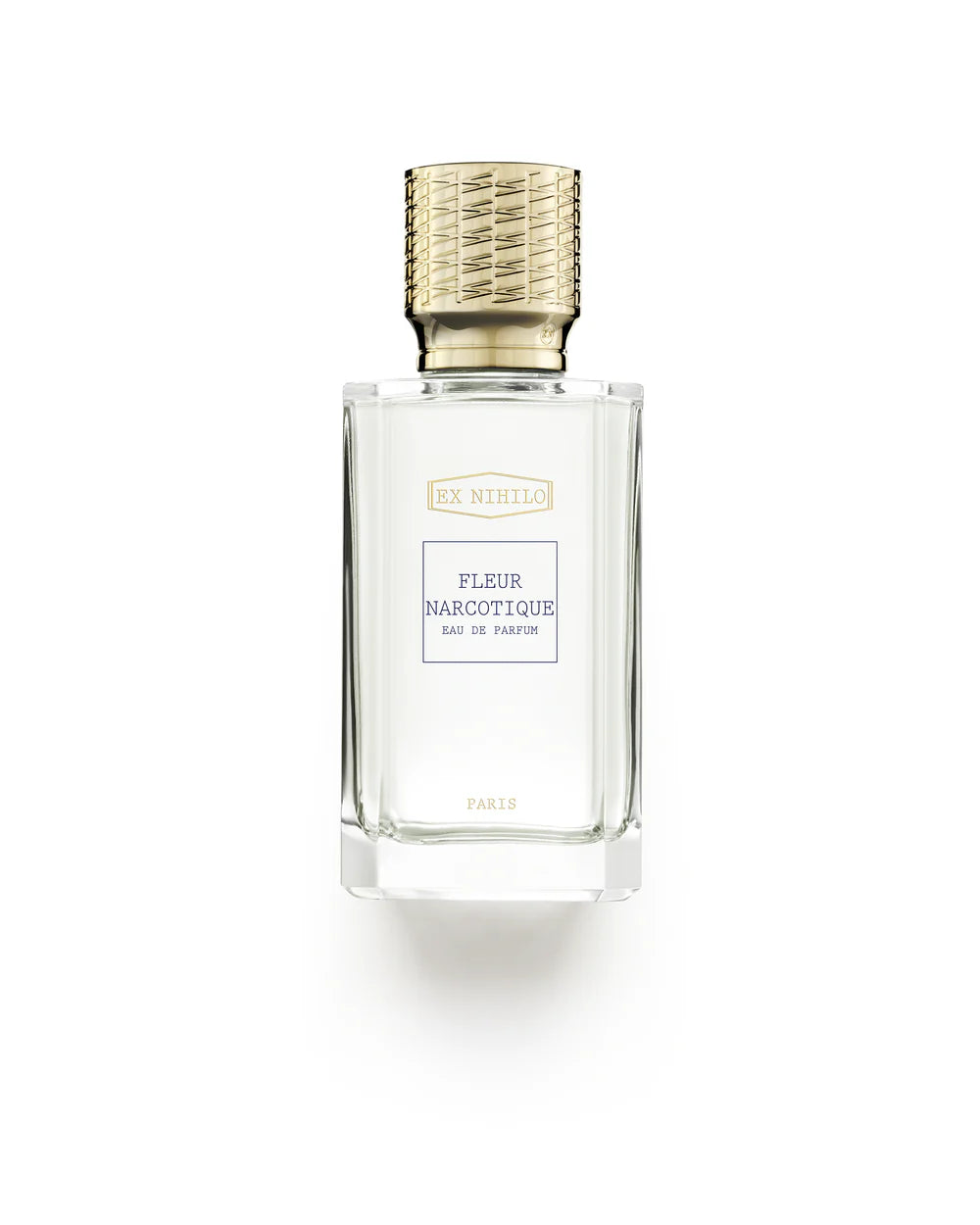 Ex Nihilo Fleur Narcotique Eau de Parfum 100ml in a sleek glass bottle with a gold cap