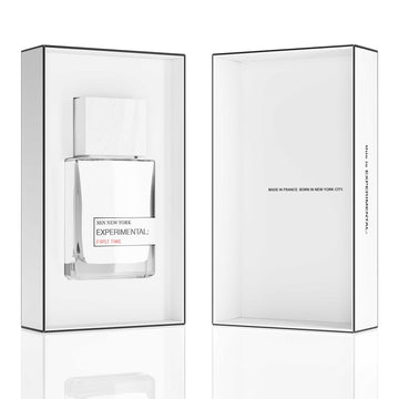 MiN NEW YORK Experimental First Time perfume 75ml in clear glass bottle with white label inside white box