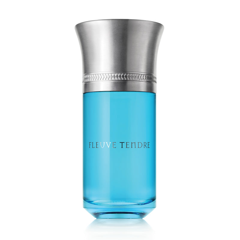 Liquides Imaginaires Fleuve Tendre luxury perfume in blue glass bottle with silver cap