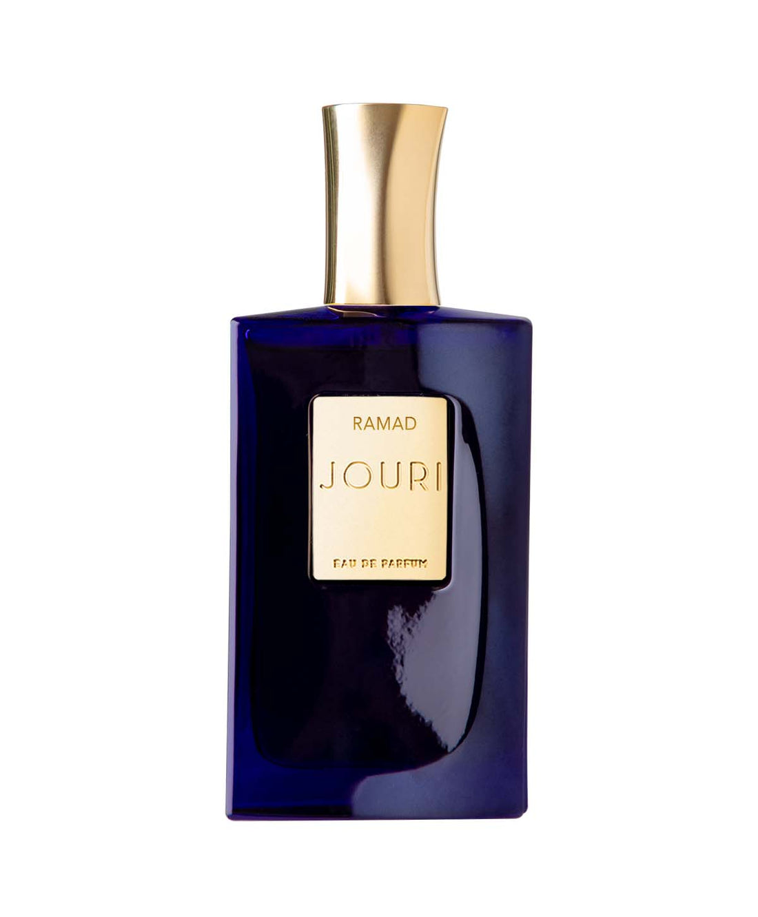 Jouri Ramad perfume 50ml in a dark blue bottle with gold cap and label