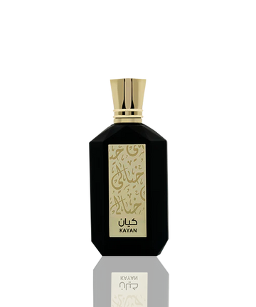 KHAYALI KAYAN Eau de Parfum in an elegant black bottle with golden accents and intricate design