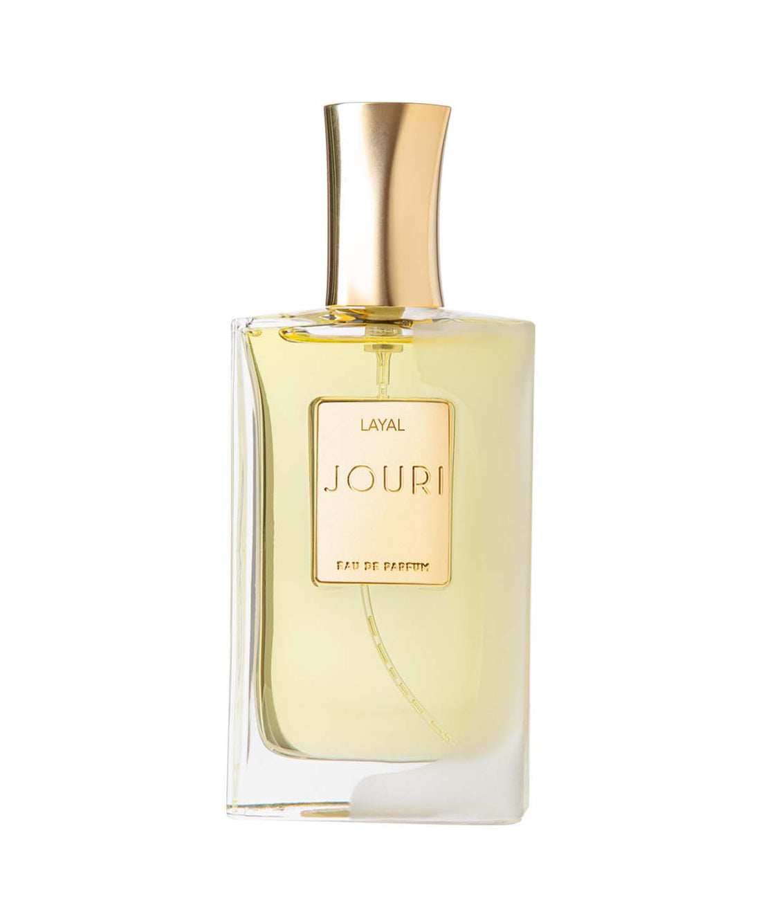 Jouri Layal EDP 50ml perfume bottle with gold cap and clear glass packaging Layal EDP 50ml review