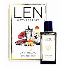 LEN FRAGRANCES 27 in Macao perfume bottle with black cap and elegant white label