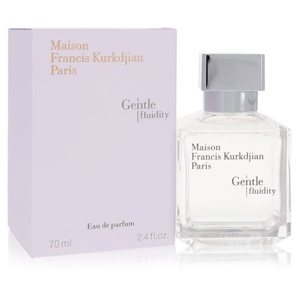 Maison Francis Kurkdjian Gentle Fluidity perfume clear glass bottle with silver cap