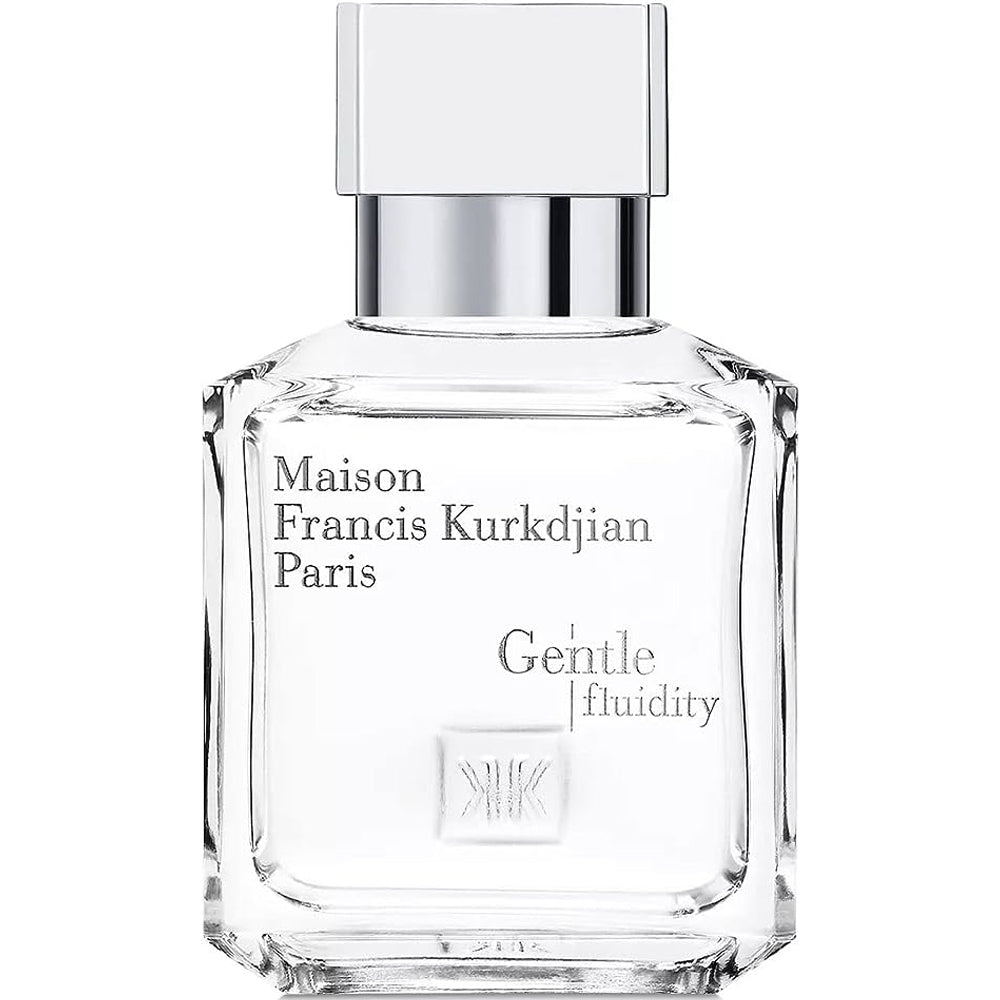 Maison Francis Kurkdjian Gentle Fluidity perfume clear glass bottle with silver cap