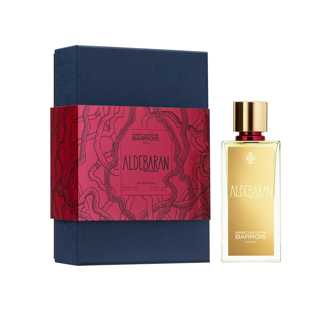Marc-Antoine Barrois Aldebaran eau de parfum 100ml in a clear rectangular bottle with gold label and cap