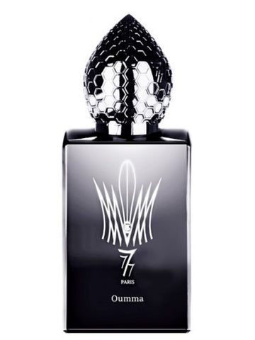 Stephane Humbert Lucas Oumma niche perfume black bottle with ornate honeycomb cap