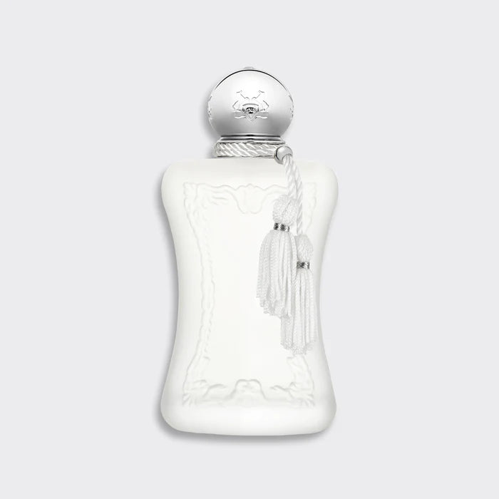 Parfums De Marly Valaya Eau de Parfum white frosted bottle with silver cap and decorative tassel