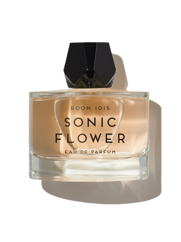 Room 1015 Sonic Flower Eau de Parfum in a stylish bottle with a black cap for an elegant fragrance experience
