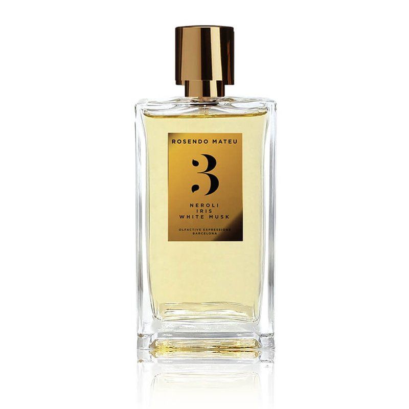 Rosendo Mateu No 3 perfume Dubai in clear glass bottle with gold cap and label