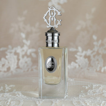 ROYAL GLORY ADAGIO 60ml niche perfume bottle with elegant silver cap and intricate design
