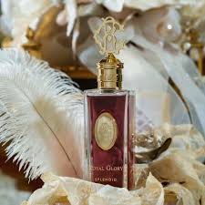 ROYAL GLORY Splendid perfume 100ml in an elegant glass bottle with gold cap and ornate design