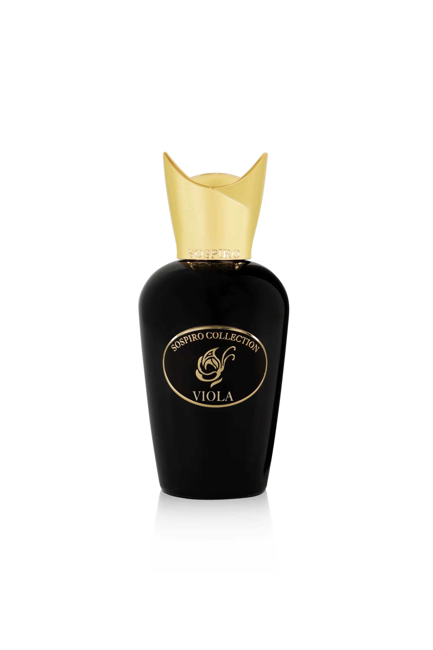 Sospiro Viola 75ml eau de parfum black bottle with gold cap from SOSPIRO collection