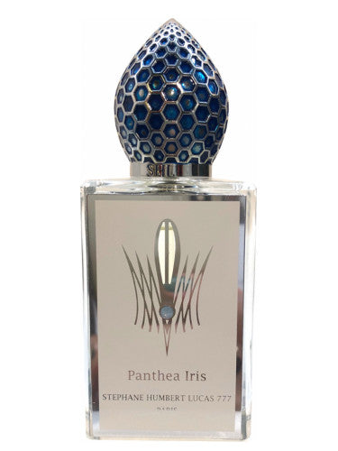 Panthea Iris perfume by Stéphane Humbert Lucas with a decorative blue cap and elegant bottle design