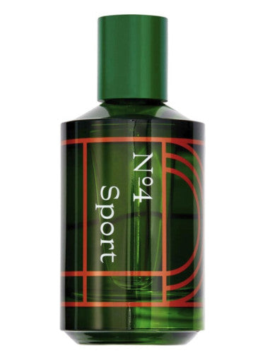 Thomas Kosmala No.4 Sport perfume in a green glass bottle with red geometric design