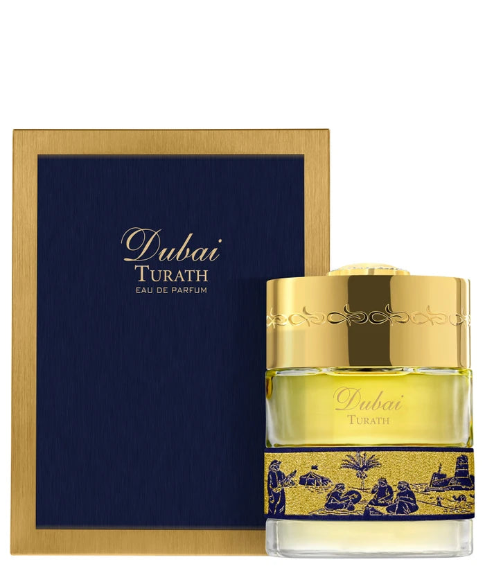 TSD Dubai Turath 50ml Spray Perfume by SPIRIT OF DUBAI with gold and navy packaging