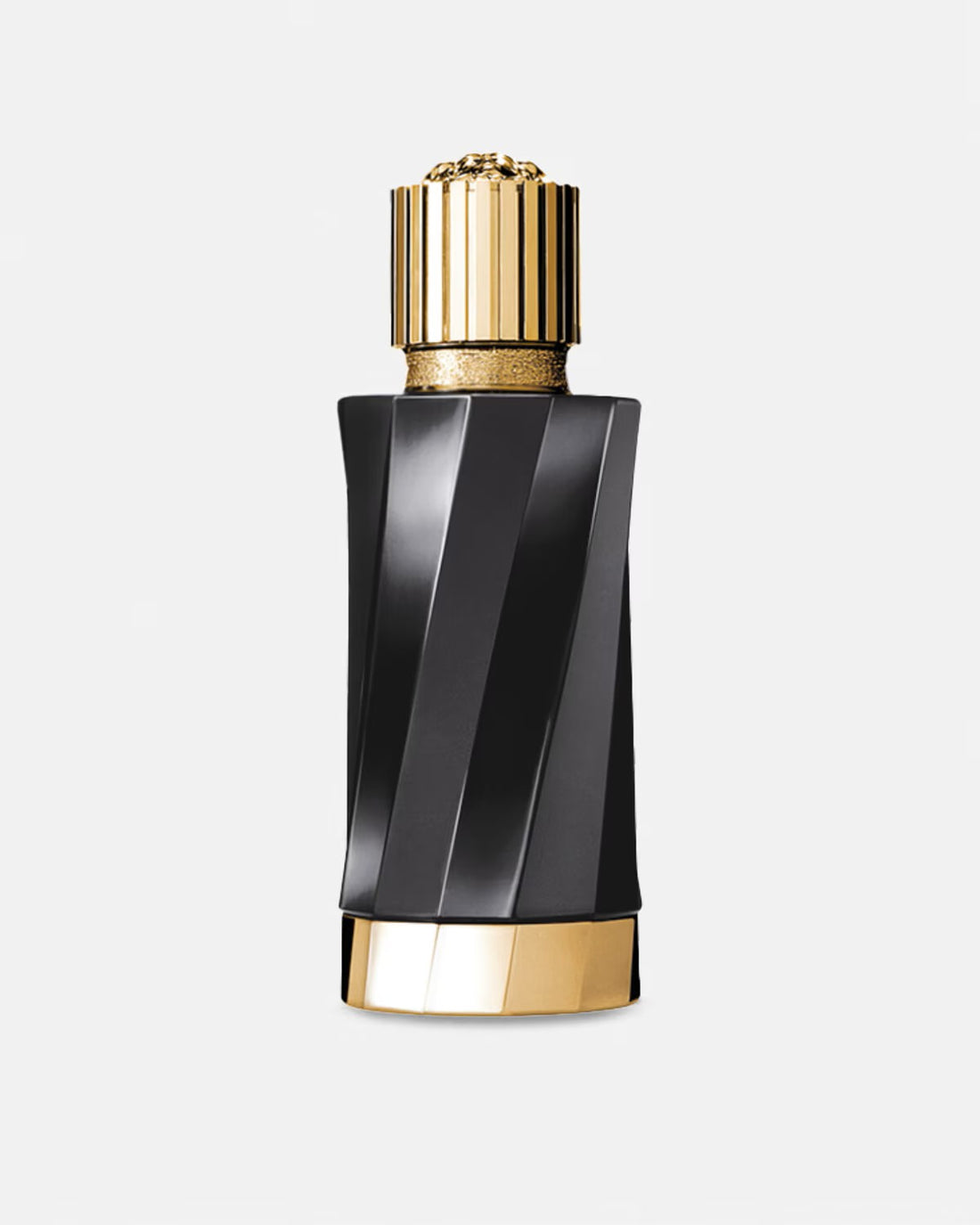 Versace Atelier Rose Flamboyante perfume bottle with red and pink roses on white background