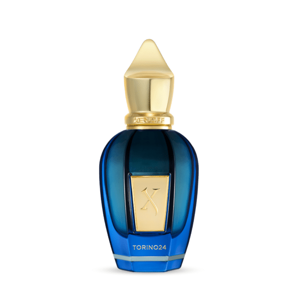 Xerjoff Nitto ATP Torino 24 perfume in a luxurious blue and gold bottle with elegant design