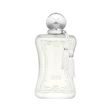 Parfums de Marly Valaya Exclusif review UAE featuring elegant white perfume bottle with tassel detail