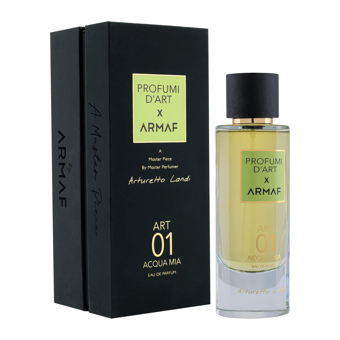 ARMAF perfume bottle and black box packaging for Art 01 • Acqua Mia eau de parfum fragrance