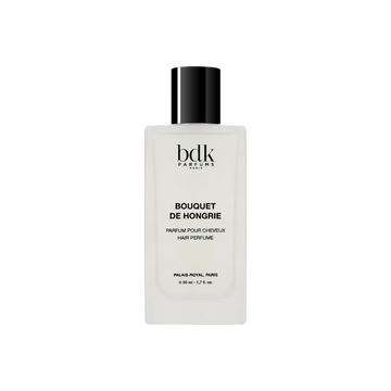 BDK Parfums Bouquet De Hongrie hair fragrance in a sleek white bottle with black cap