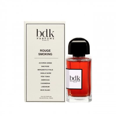 BDK Parfums Rouge Smoking 100ml perfume bottle with red fragrance and white packaging box