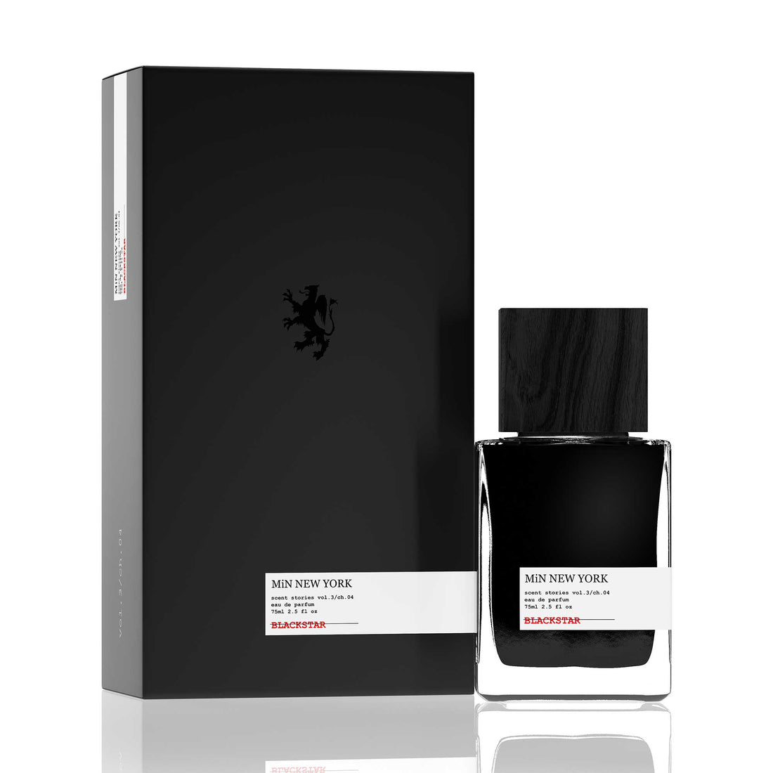 MiN NEW YORK Blackstar perfume 75ml in sleek black bottle with matching black box packaging