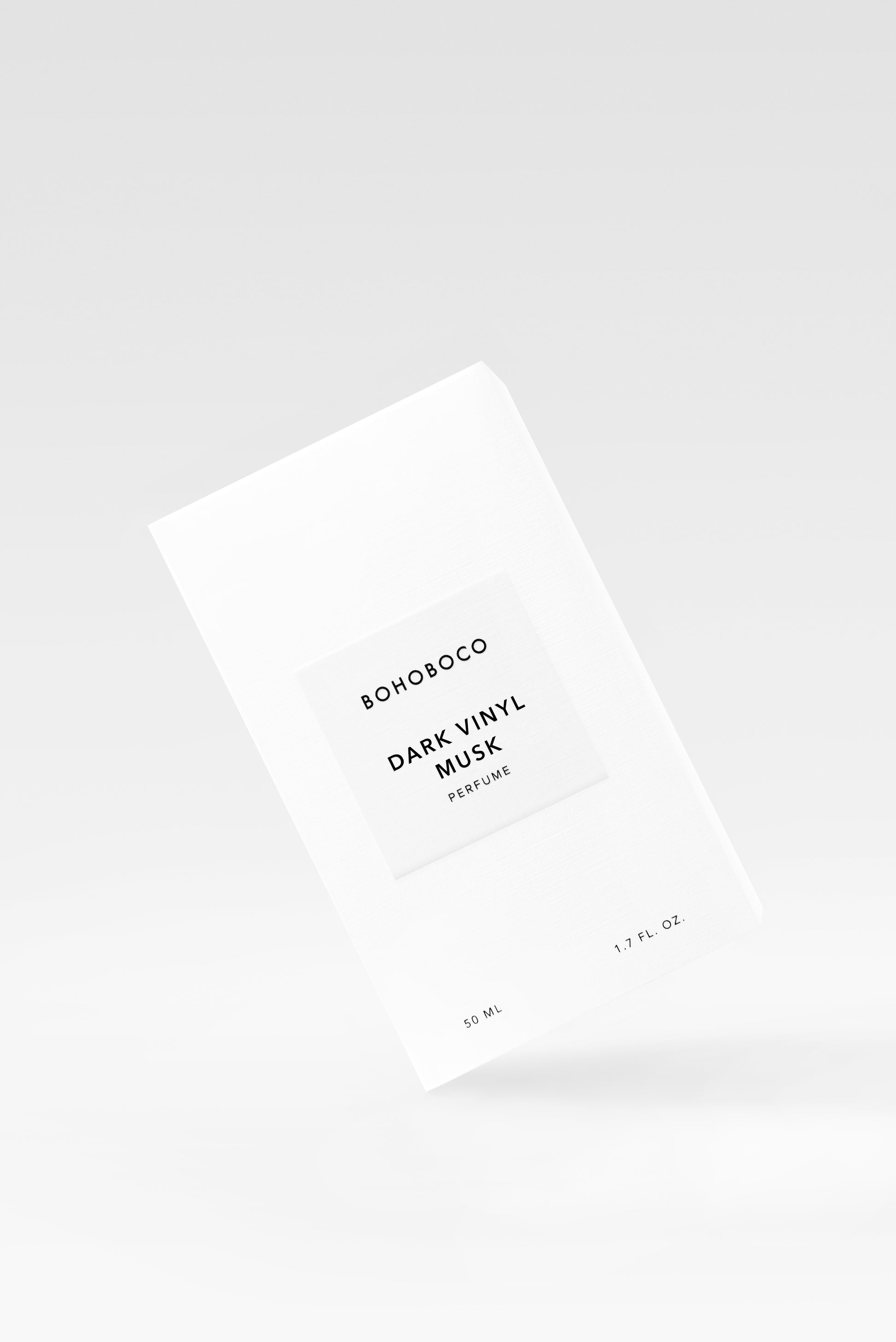 BOHOBOCO Dark Vinyl Musk Perfume in a sleek bottle for a captivating scent experience