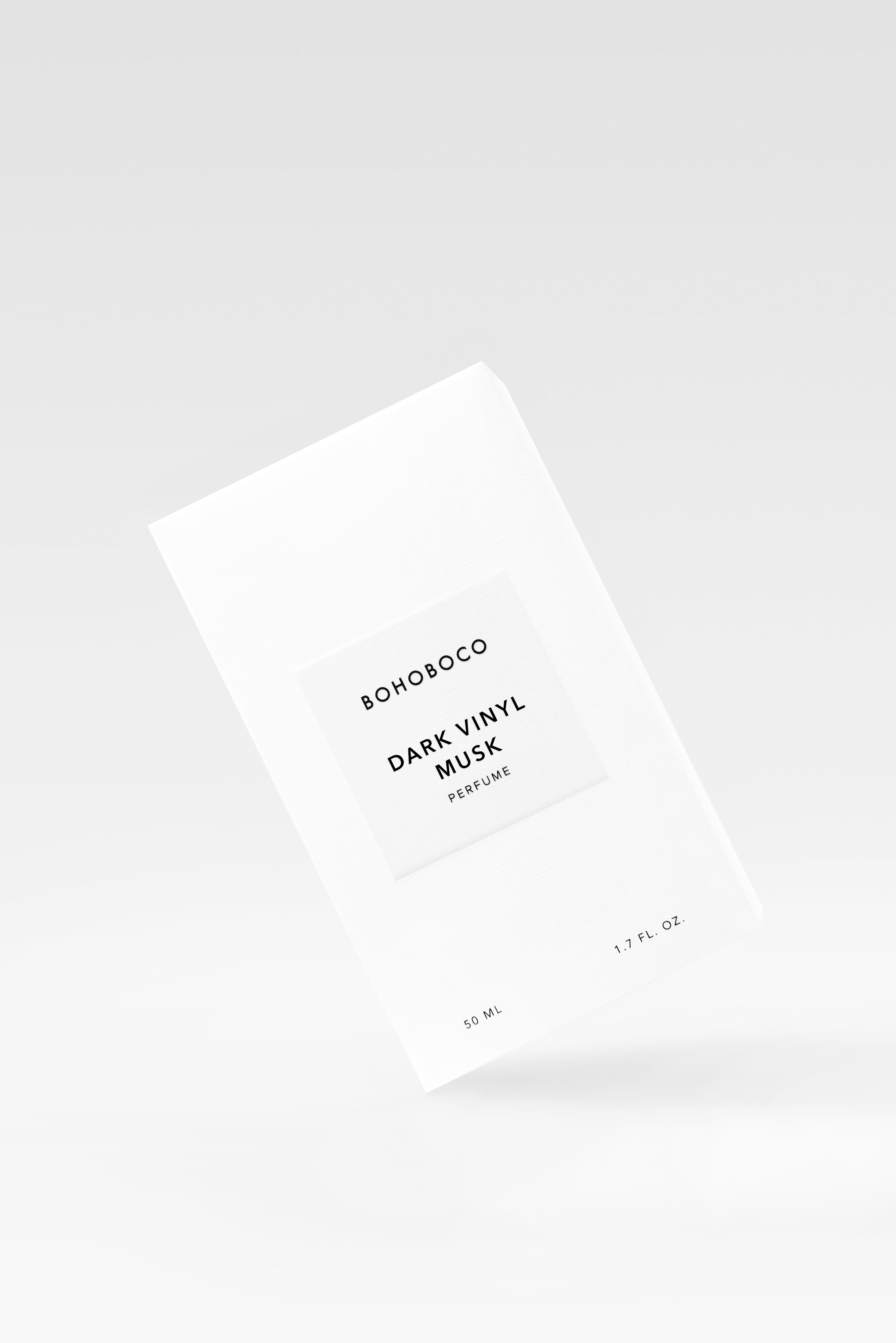 BOHOBOCO Dark Vinyl Musk Perfume in a sleek bottle for a captivating scent experience