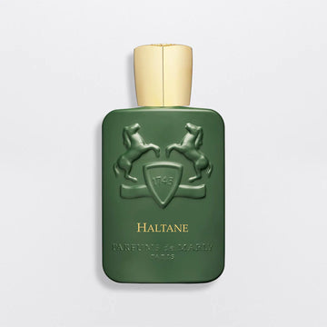 Green bottle of Parfums De Marly Haltane EDP perfume with gold cap buy Parfums De Marly Haltane EDP online