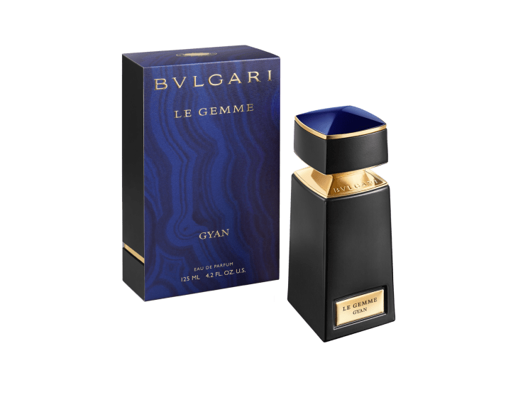 Bvlgari Le Gemme Gyan Eau De Parfum bottle and packaging in elegant black and blue design
