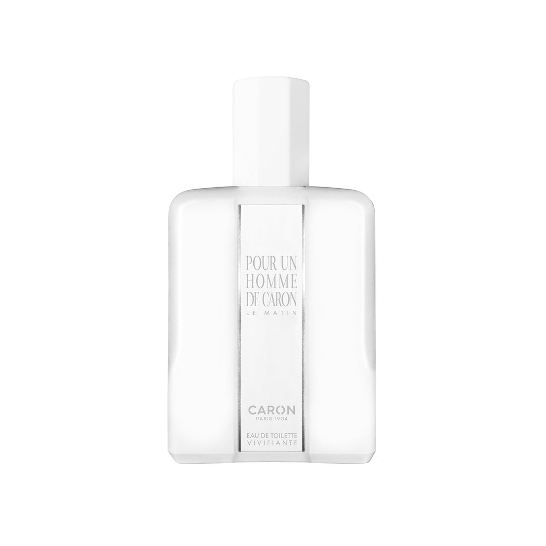 Caron Pour Un Homme de Caron Le Matin Eau de Toilette bottle and packaging in white