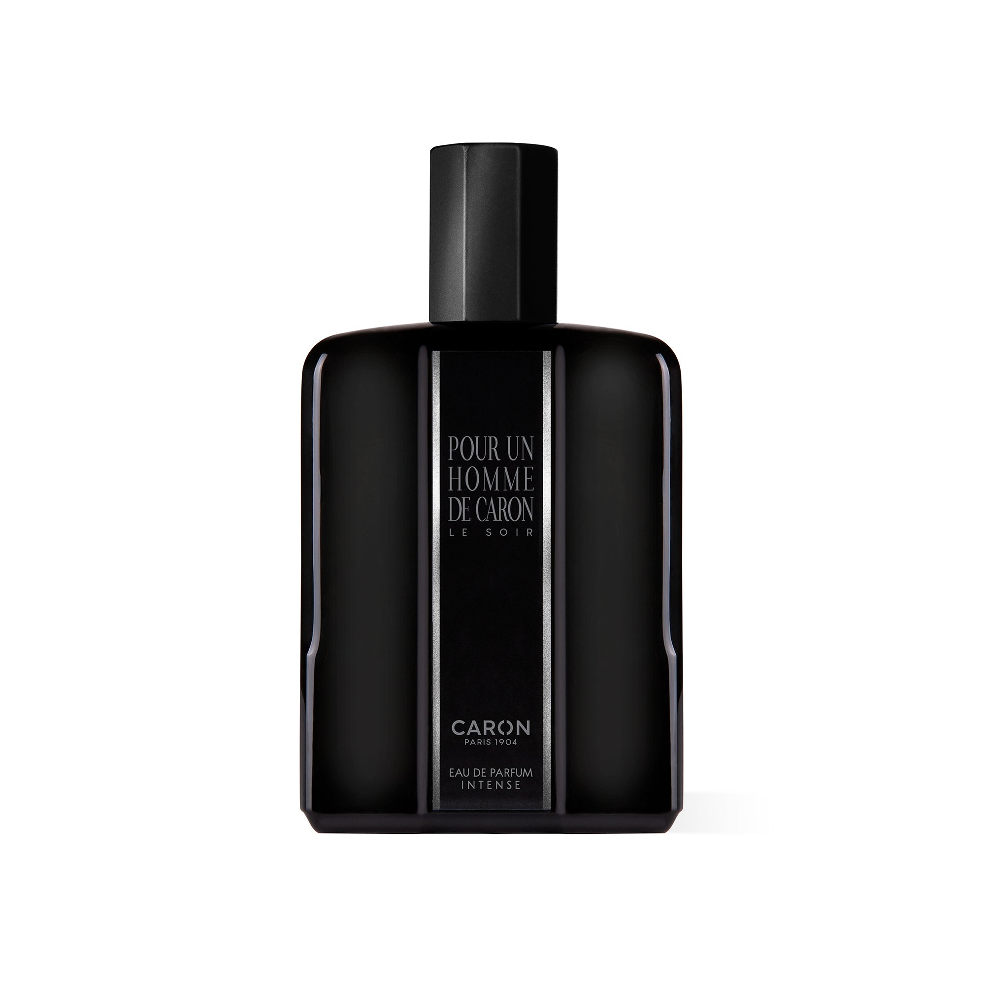 Caron Pour Un Homme de Caron Le Soir black perfume bottle with sleek design