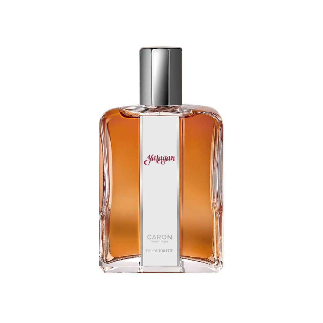 Caron Yatagan Eau de Toilette 125ml bottle with amber fragrance and silver cap