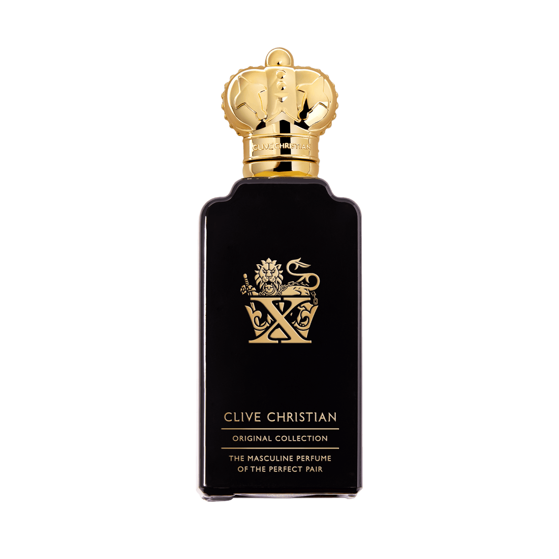 Clive Christian original collection X masculine fragrance black bottle with gold crown cap