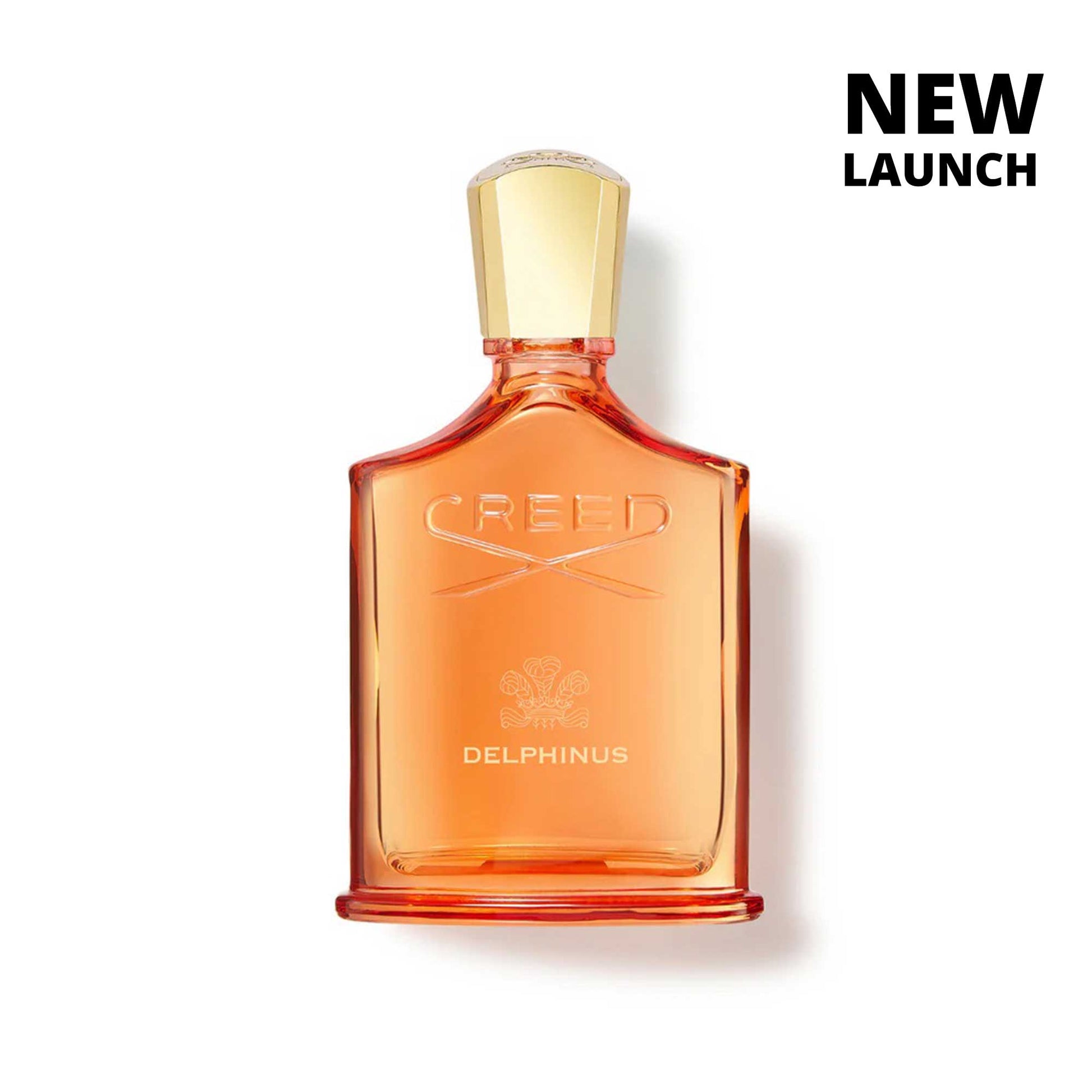 100ml Creed Delphinus for men perfume bottle with gold cap and orange liquid new launch