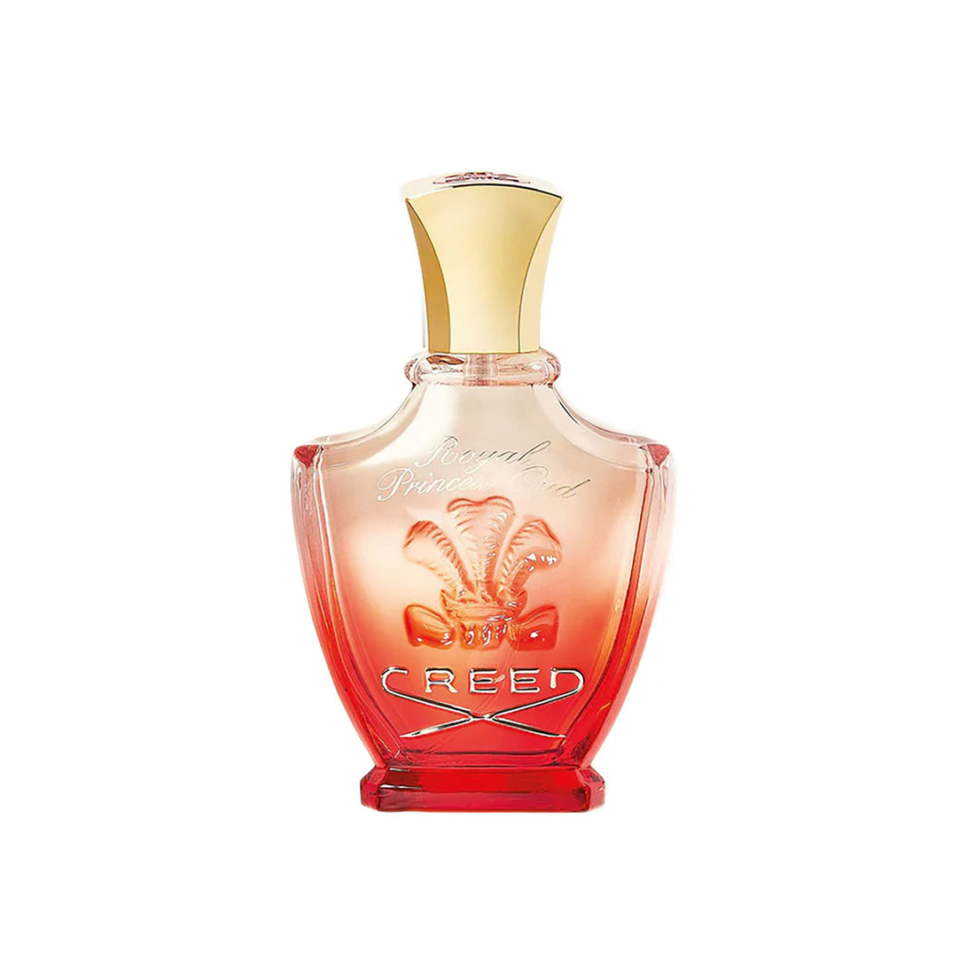 75ml Creed Royal Princess Oud perfume bottle with gradient red and gold design