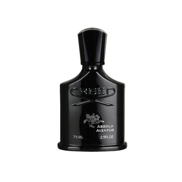 Creed Absolu Aventus 75ml black perfume bottle with embossed logo and horse design
