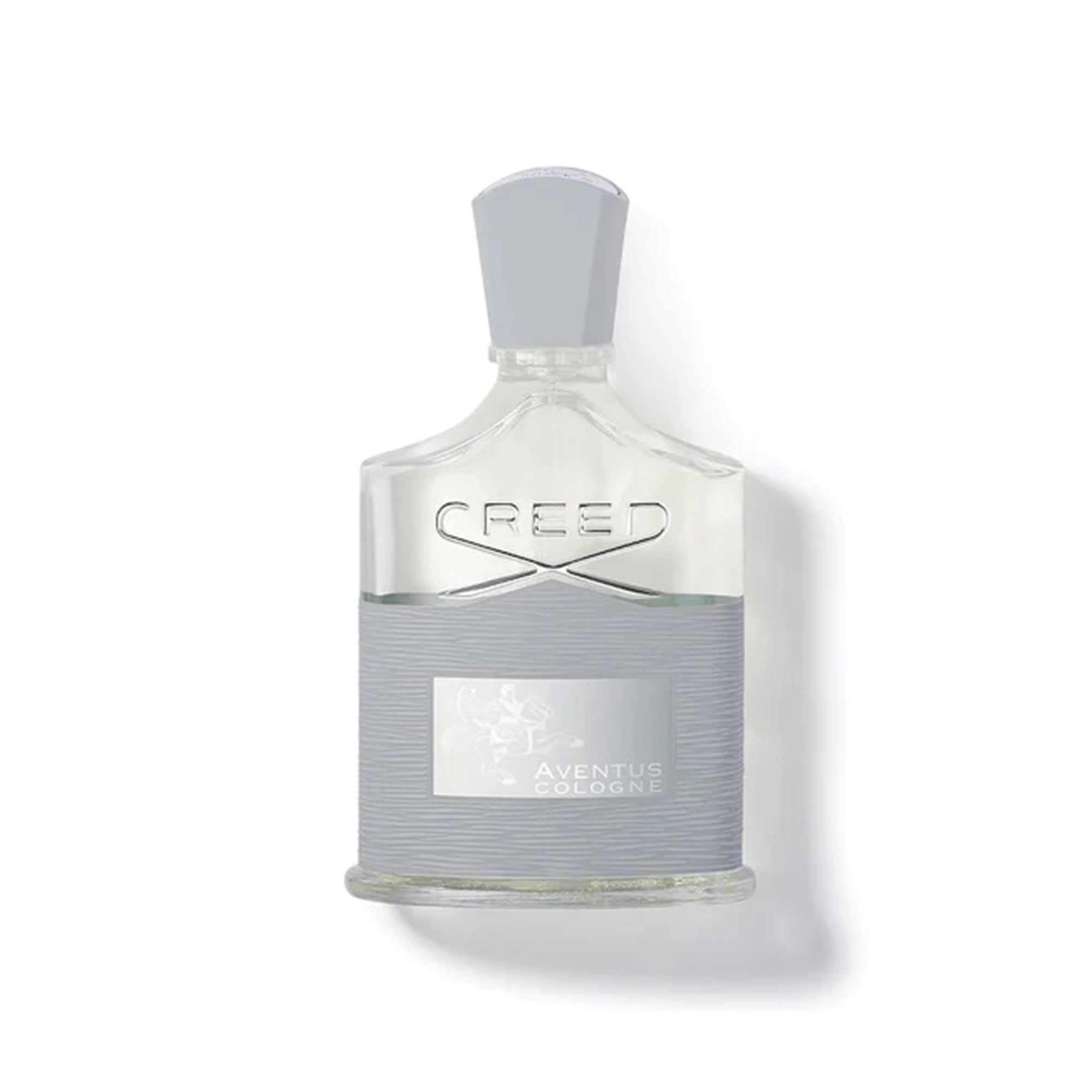 Creed Aventus Cologne 100ml clear glass perfume bottle with silver label and cap