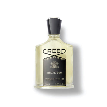 Creed Royal Oud perfume 100ml elegant clear bottle with black label and cap