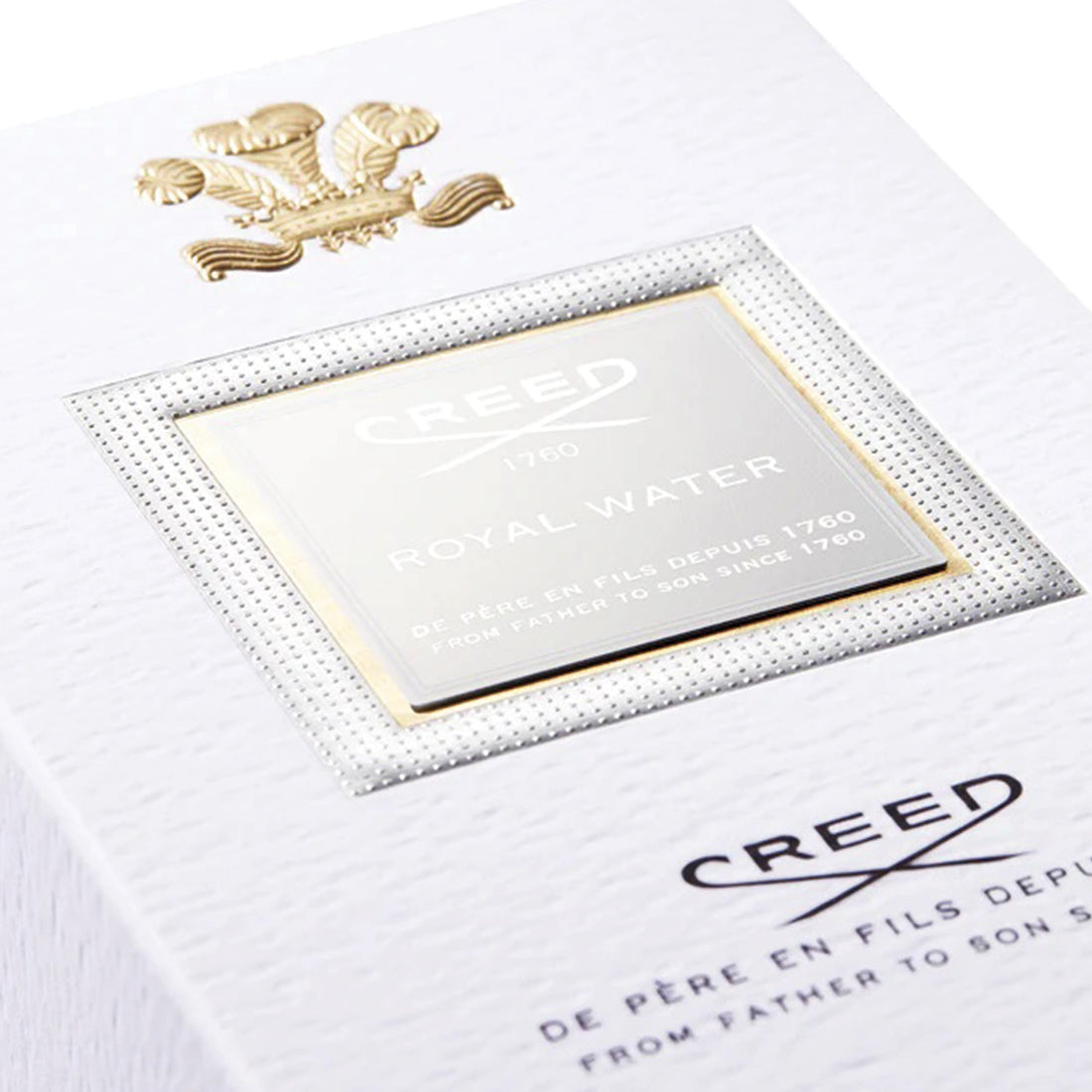 Creed Royal Water 100ml perfume in elegant white and gold packaging with classic branding