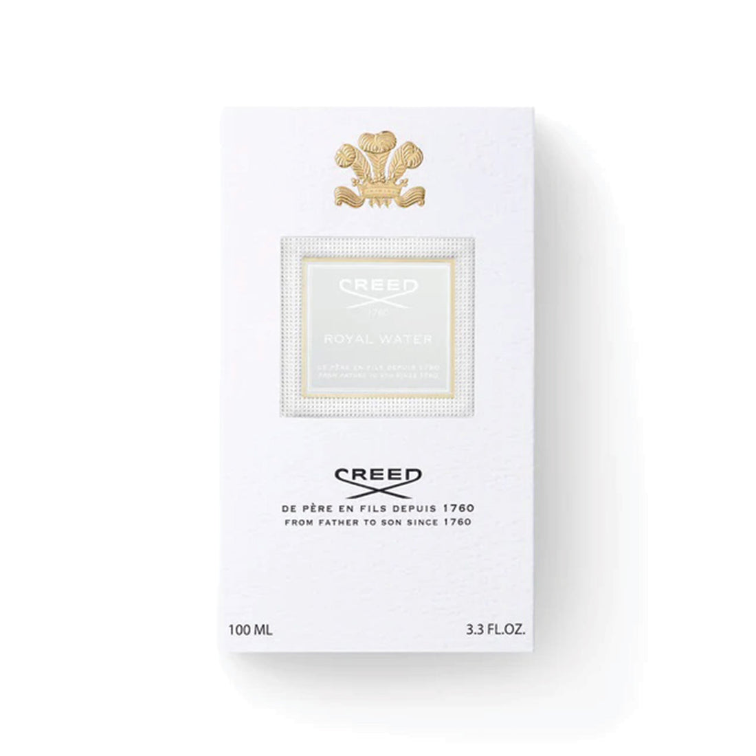Creed Royal Water 100ml perfume in elegant white and gold packaging with classic branding